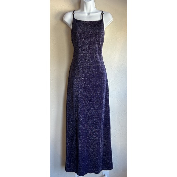 All that Jazz Dresses & Skirts - Vintage Y2K All That Jazz Maxi Formal Dress M Purple Glitter Butterfly Prom Slip
